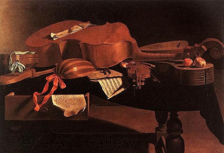 Evaristo Baschenis Musical Instruments Norge oil painting art